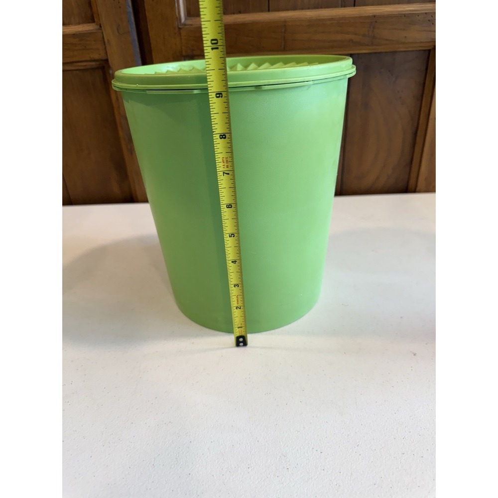 VTG Tupperware Servalier Canister Set Green Apple Nesting 70s (4) Sunburst Lids - Picture 7 of 16